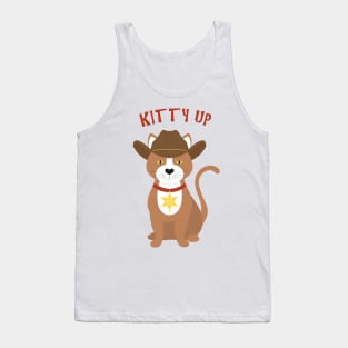 Kitty up cat cowboy Tank Top